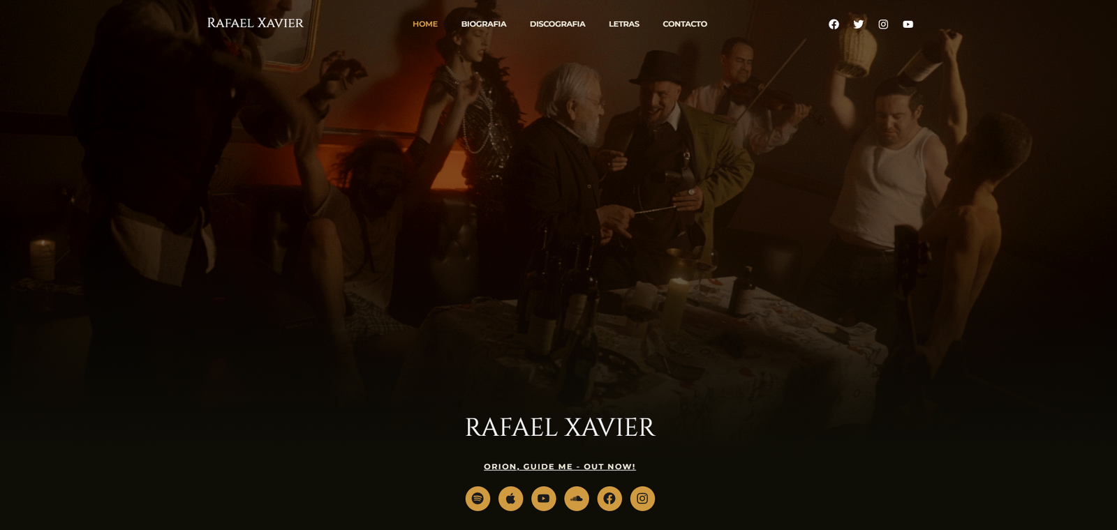Rafael Xavier Music website homepage